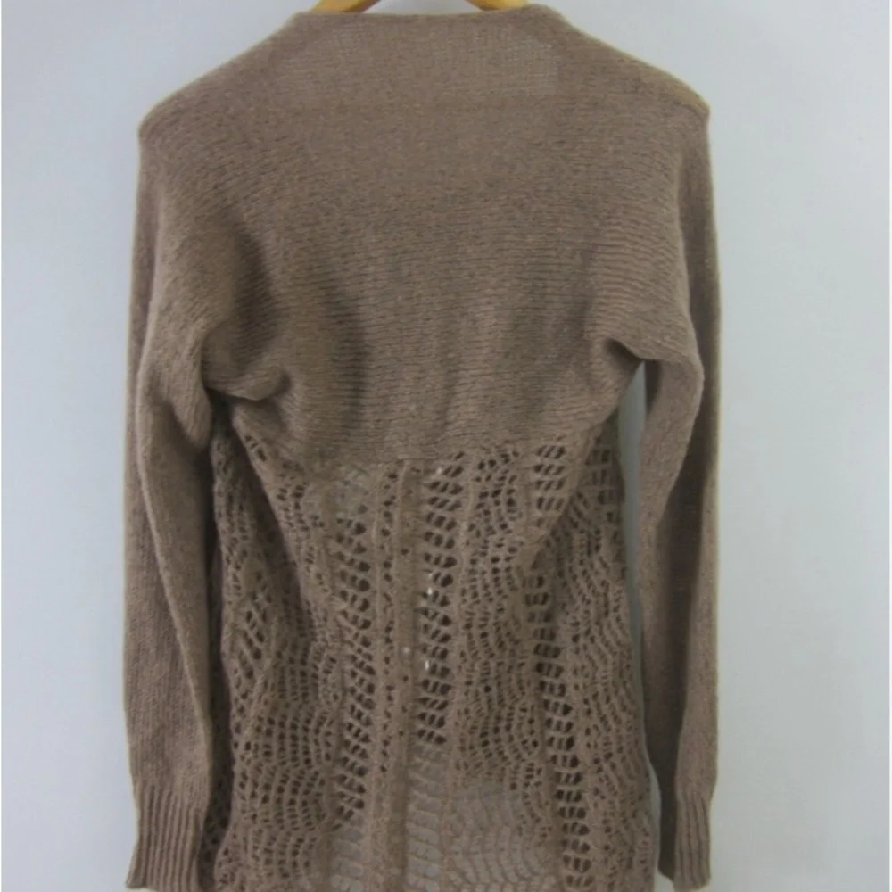Simply Noelle Tan Convertible L/XL Open Knit Cardigan or Flare Tunic. EUC - Picture 7 of 10